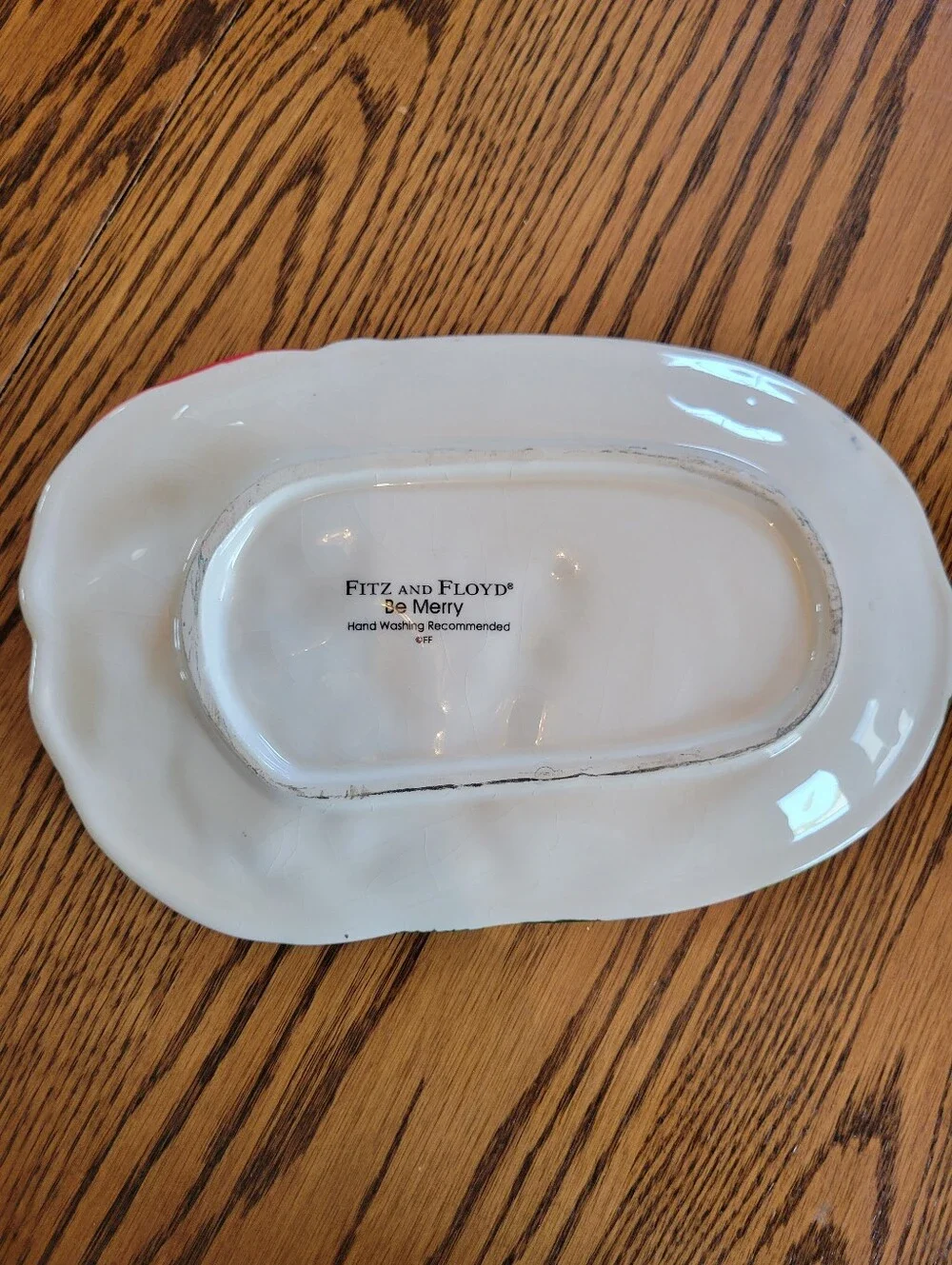 Fitz and Floyd Be Joyful Santa Claus Ceramic Serving Platter Holiday Christmas